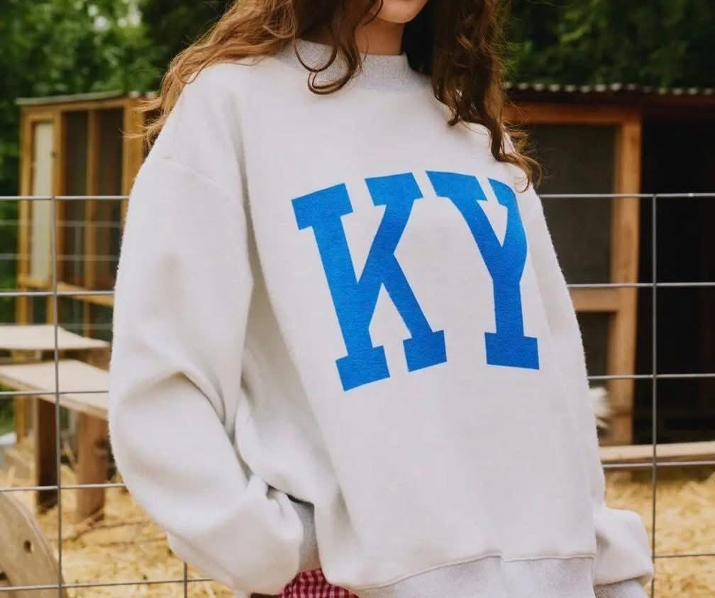 Reversible grey Kentucky/ KY mock neck