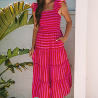 Pink striped dress