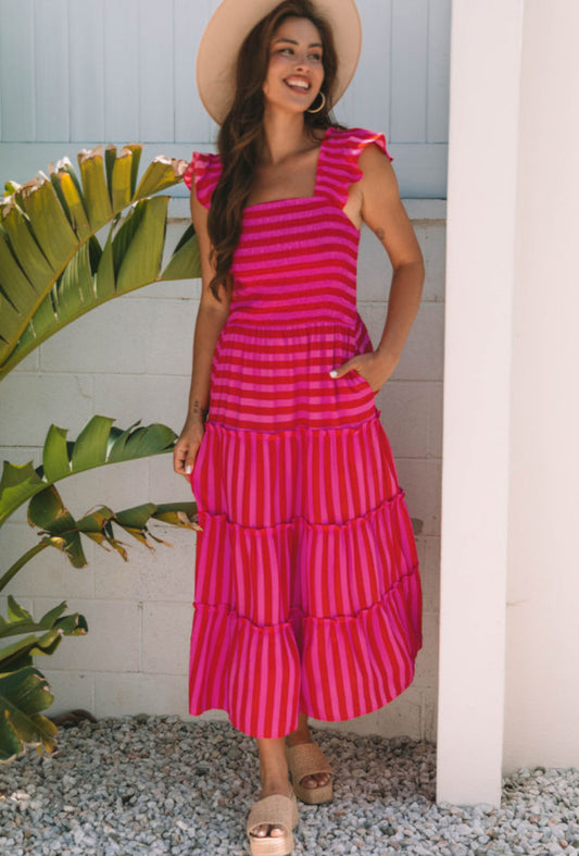 Pink striped dress