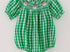 Green gingham smocked Santa bubble
