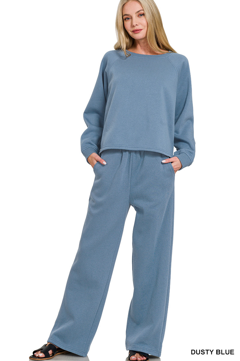 Dusty blue long sleeve pant set