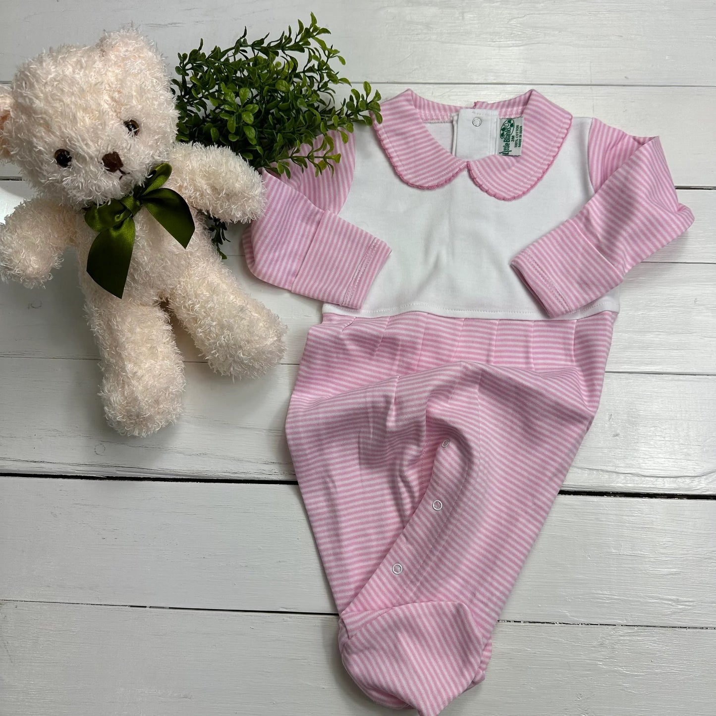 Footie with bib detail - embroider me