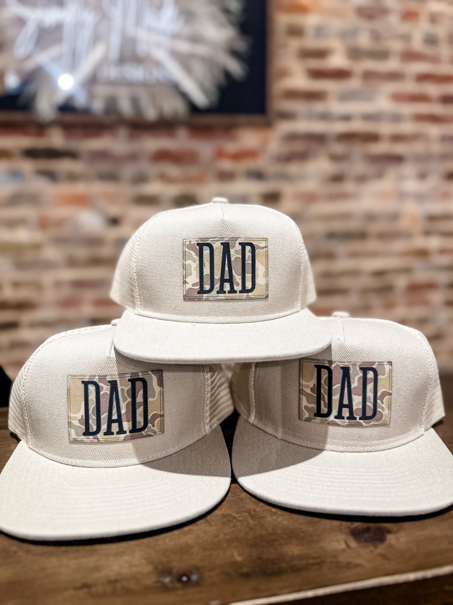 Camo dad patch hats