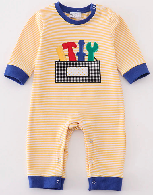 Tools appliqué boys romper
