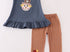 Navy scarecrow girls pant set