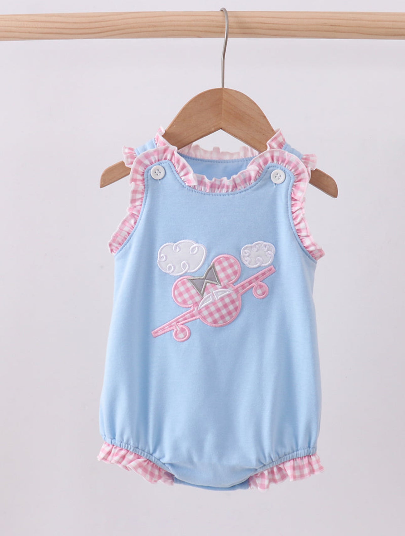 Blue ruffle plane bubble