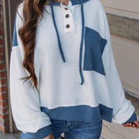 Blue corded pullover
