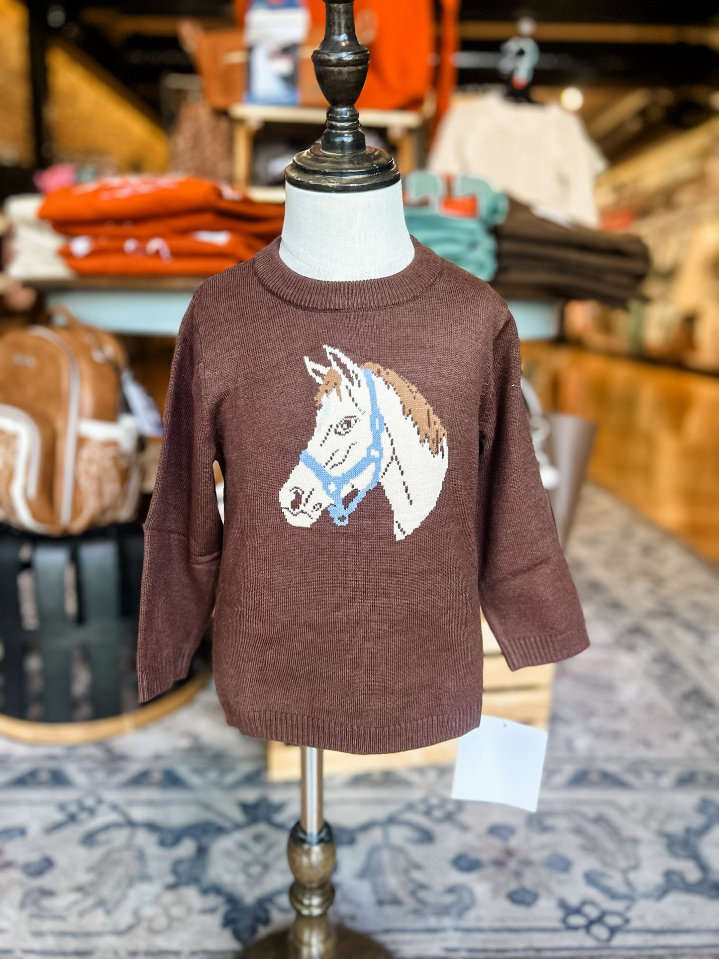 Knit horse sweater
