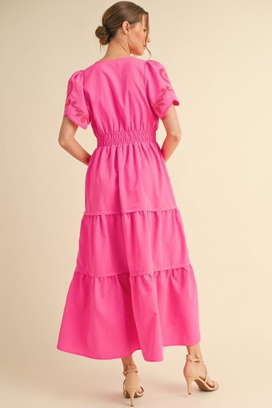 Hot pink maxi dress