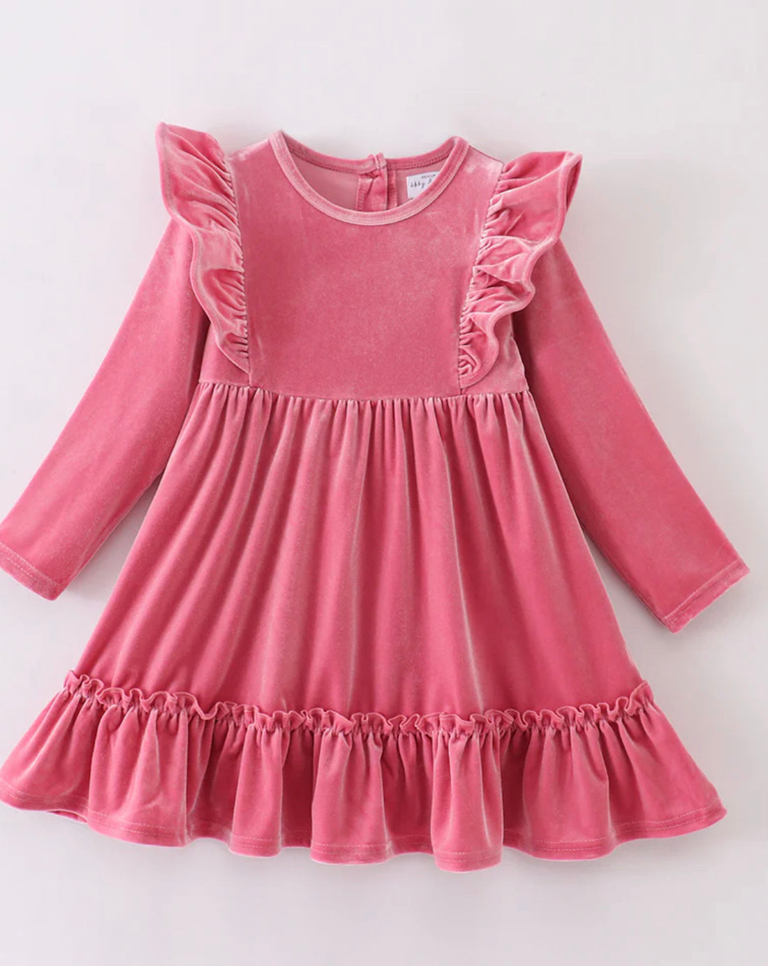 Pink velvet girls dress