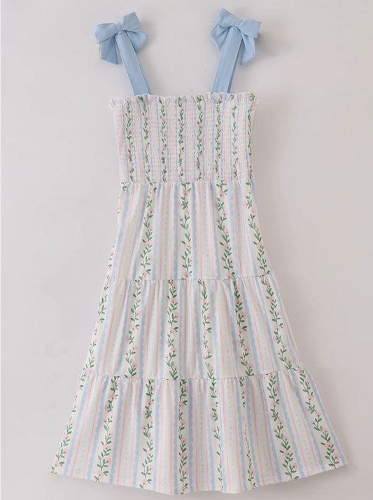 Blue floral maxi dress