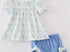 Green floral & bow bloomer set