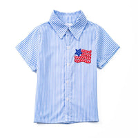 Boys button down flag top