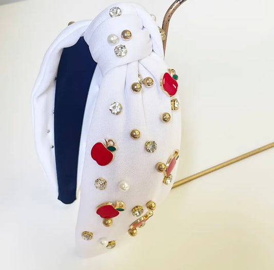 White Back to school headband