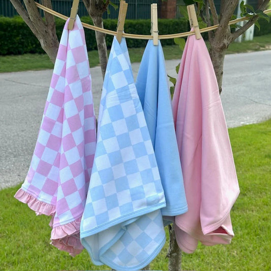 Checkered baby blankets