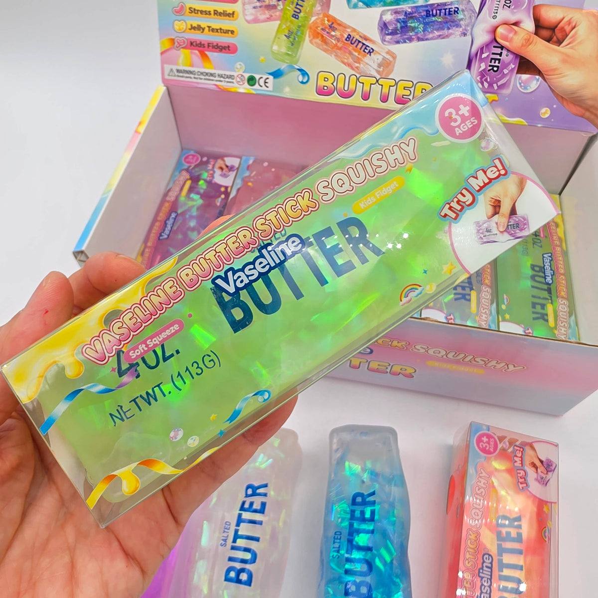Vaseline Colorful Butter Stick Squishy - Coconut Oil Filled