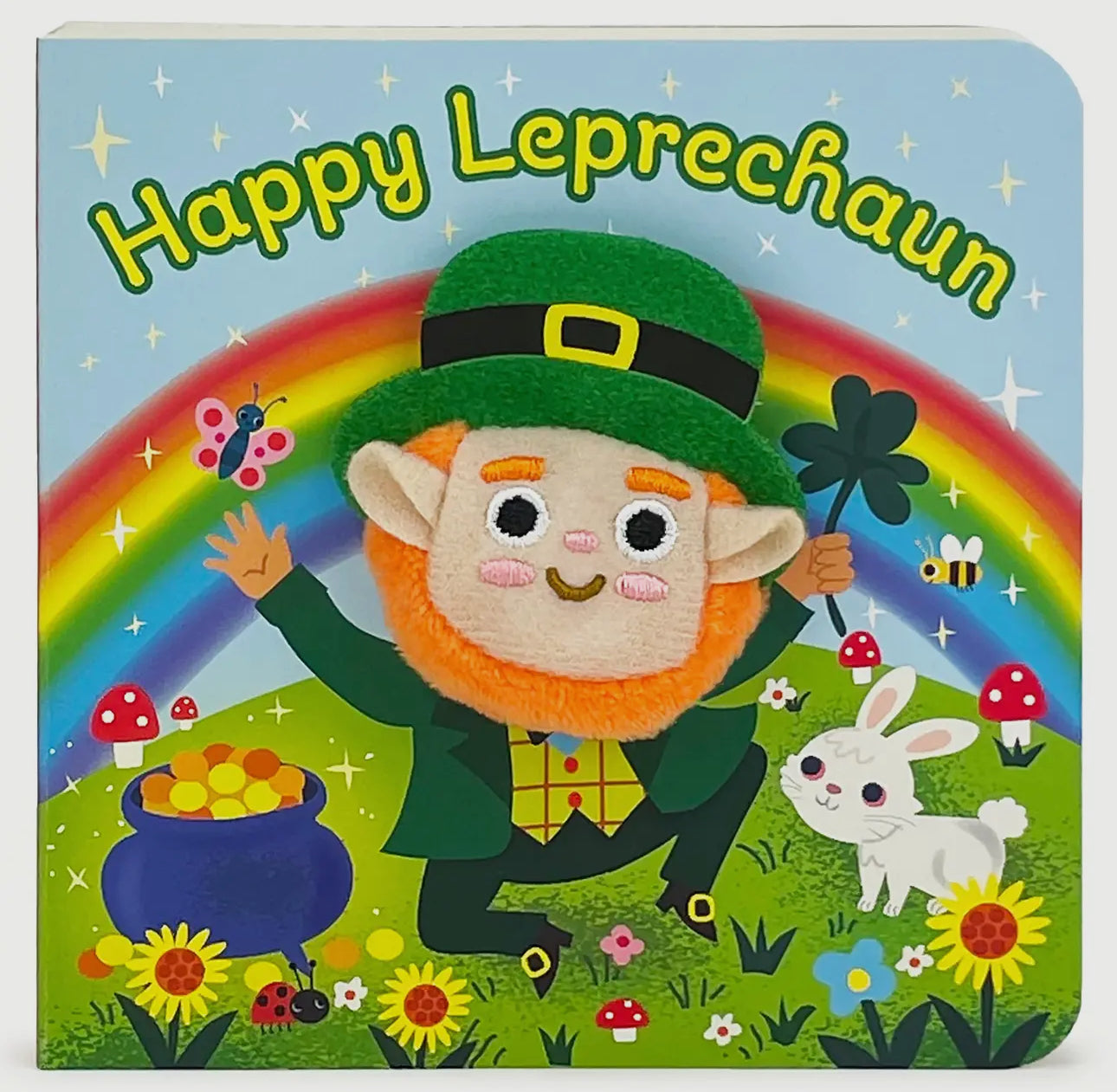 Happy leprechaun puppet book