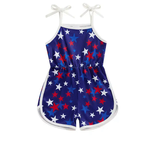 Red White & Blue Stars Romper