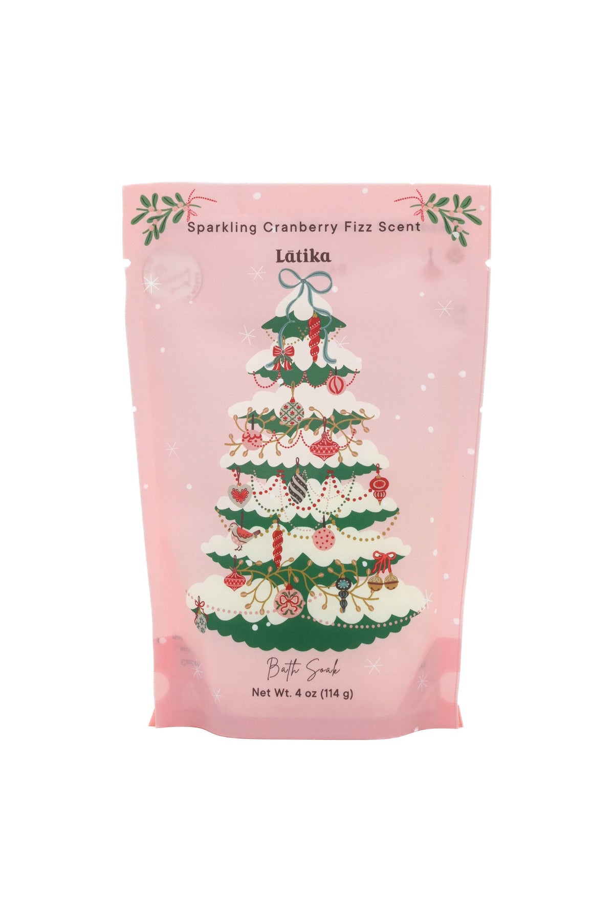Pink Christmas Bath Salt - Stocking Stuffer - Christmas tree