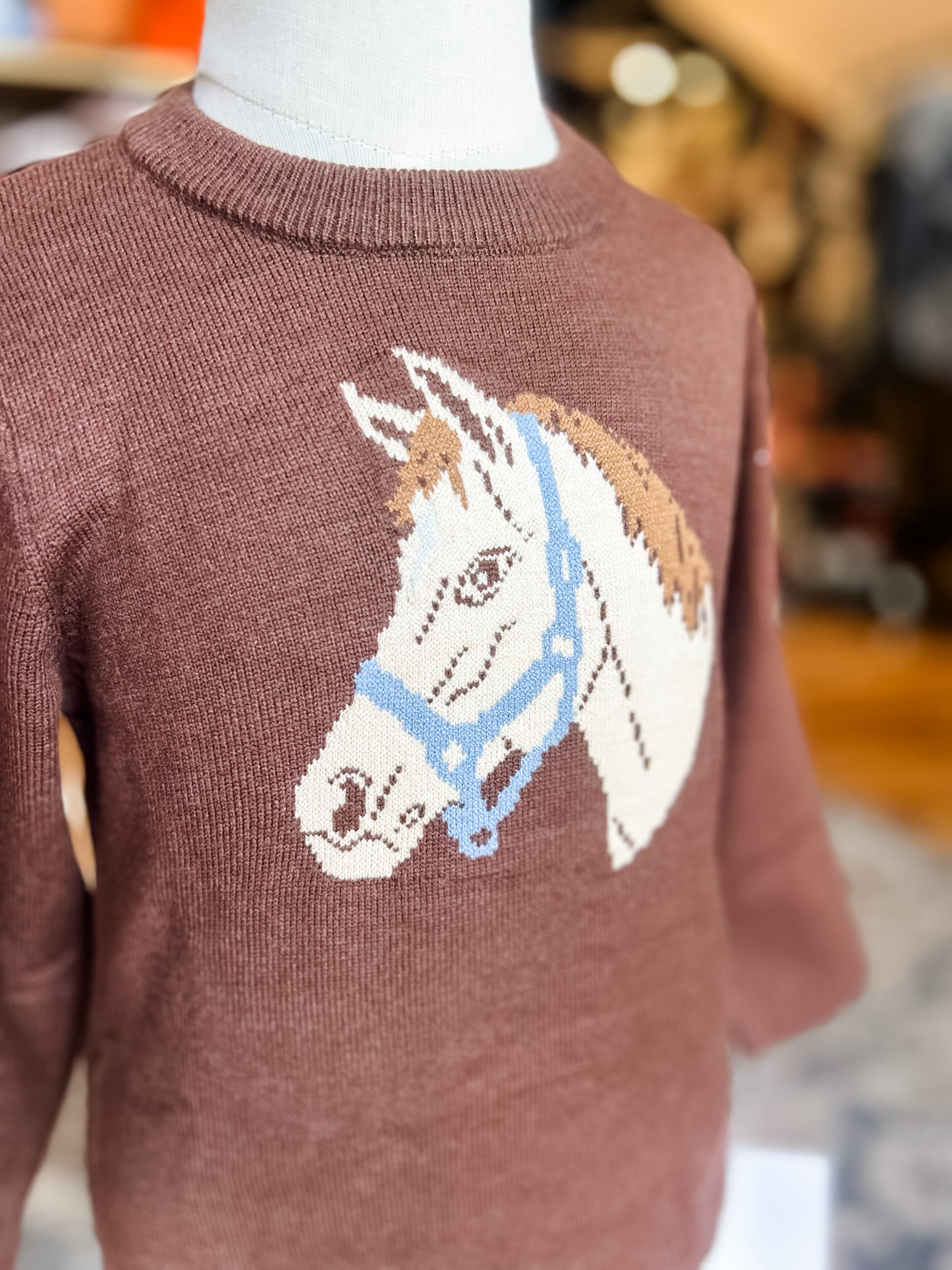Knit horse sweater