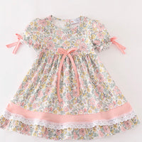 Pink floral girls dress mama & me