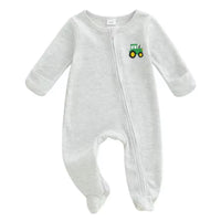 Waffle footie romper