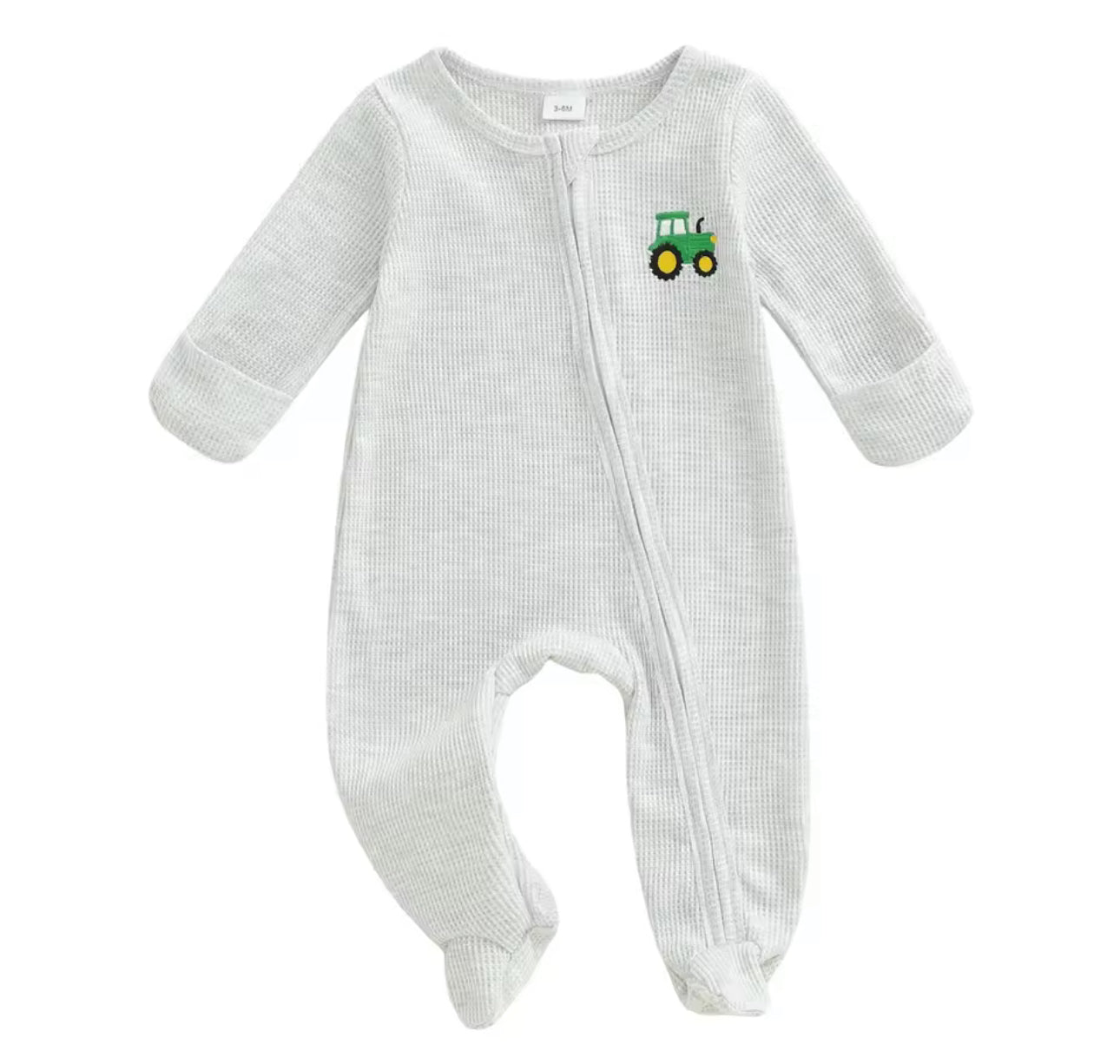 Waffle footie romper