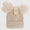 Kids cable knit double pom beanie