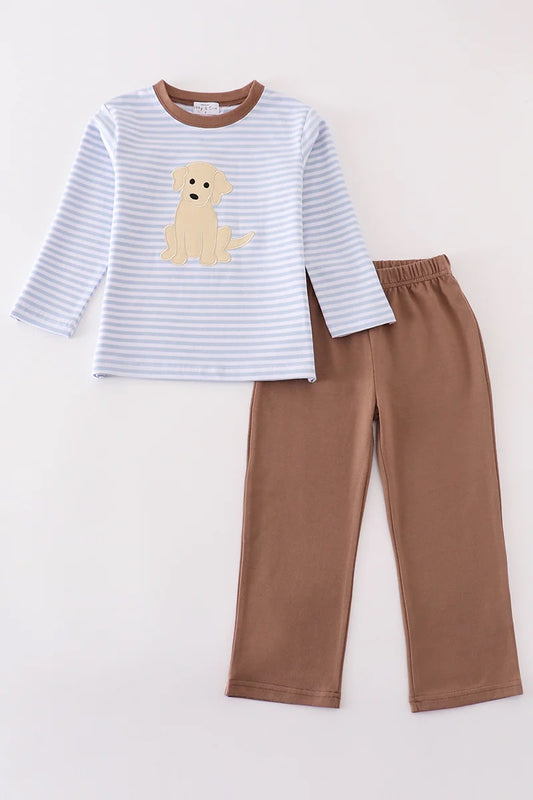 Brown puppy pant set