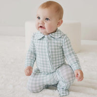 Peterpan collar zippy bamboo- moss green