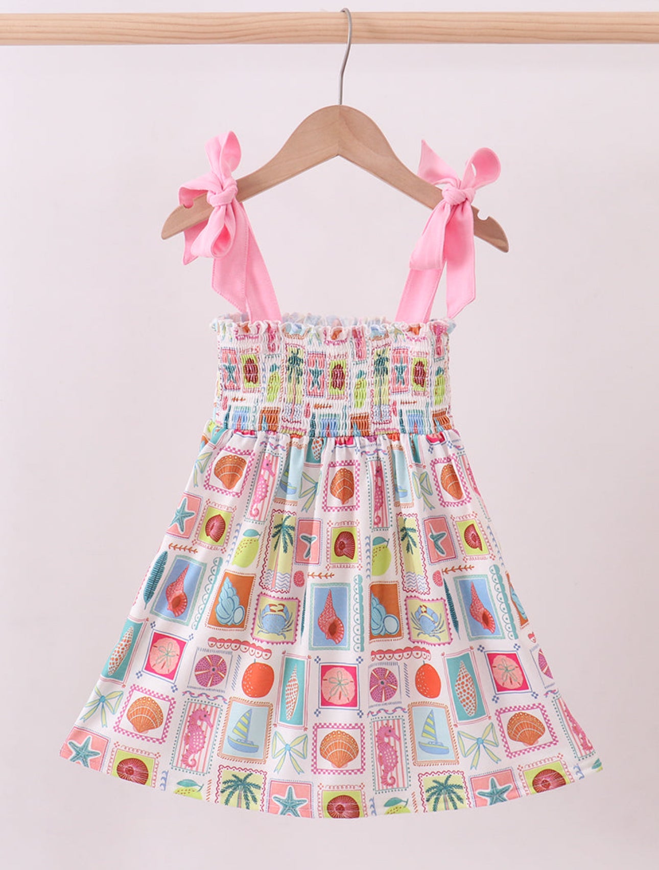 Ocean shell smocked dress
