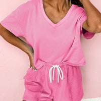 Pink short set