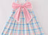 Bow plaid girls dress