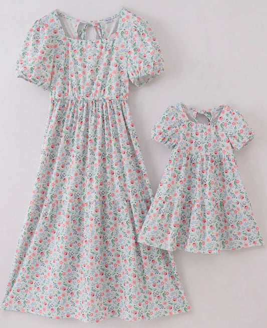 Floral print mama & mini dress