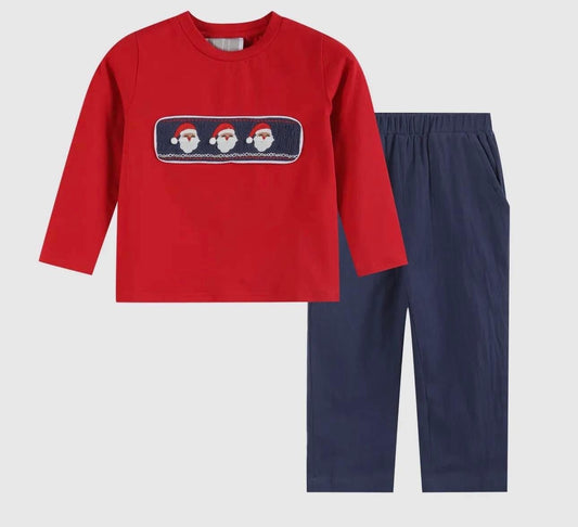 Smocked Santa boys pant set