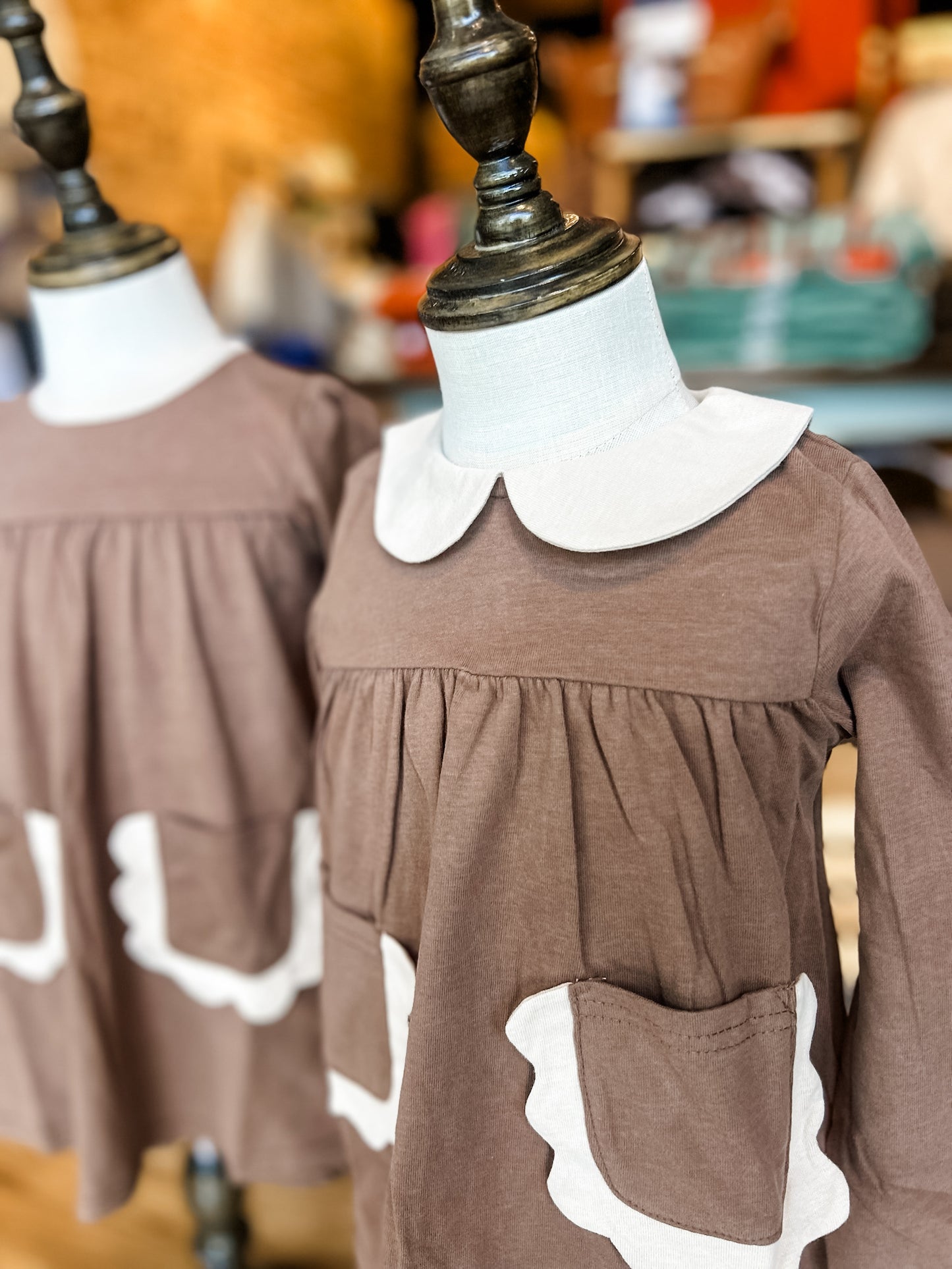 Izzie ruffle dress - brown