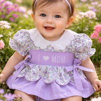 I heart mom lavender smocked