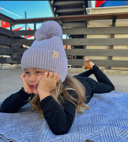 Kids ear pom beanie