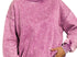 Acid wash plus size pullover - Mauve