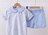 Blue plaid Peter Pan collar set