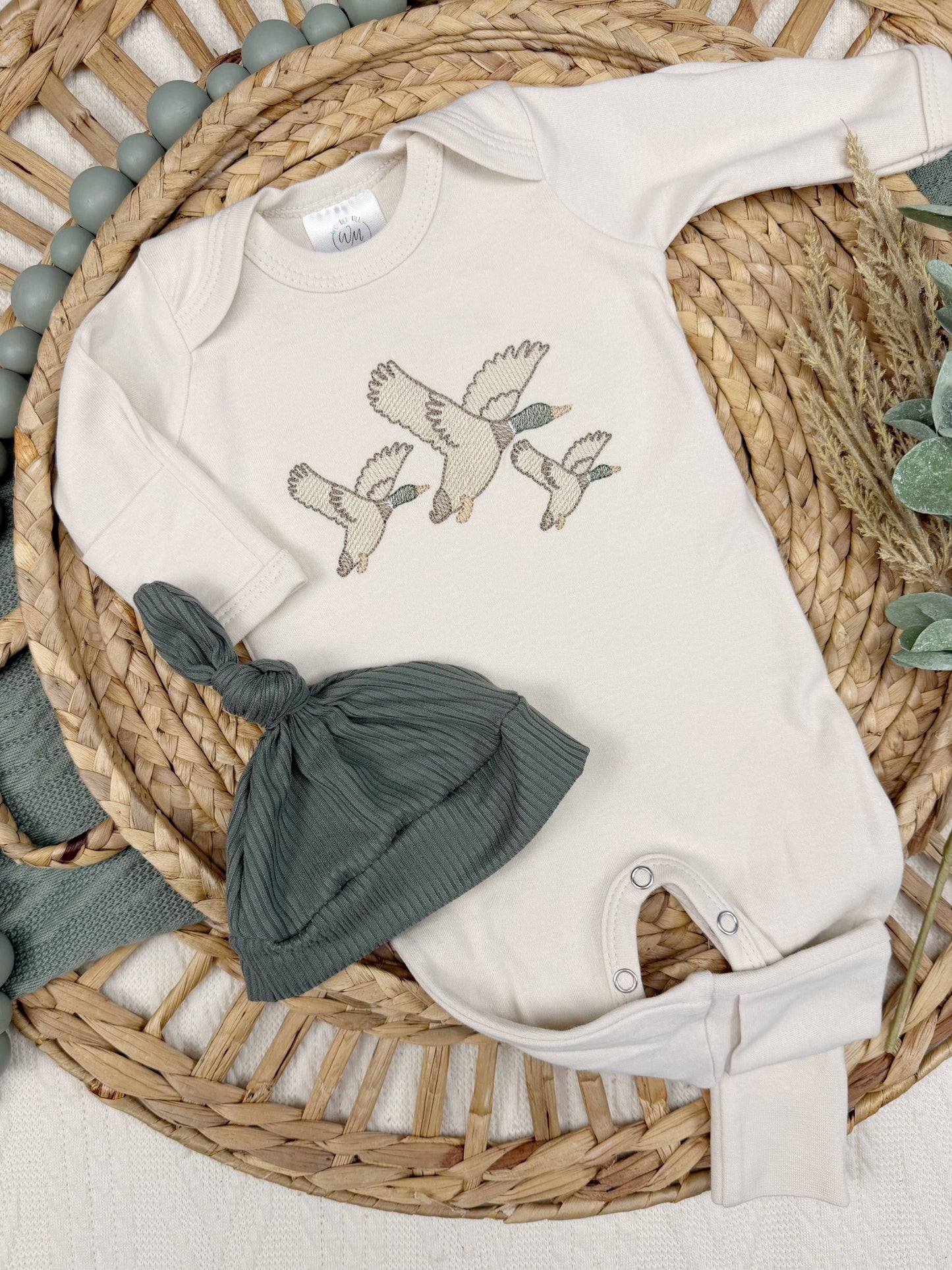 Mallard duck baby footie | Baby Boy Outfit