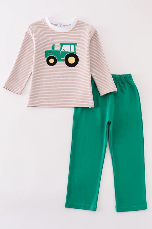 Tractor appliqué boys set