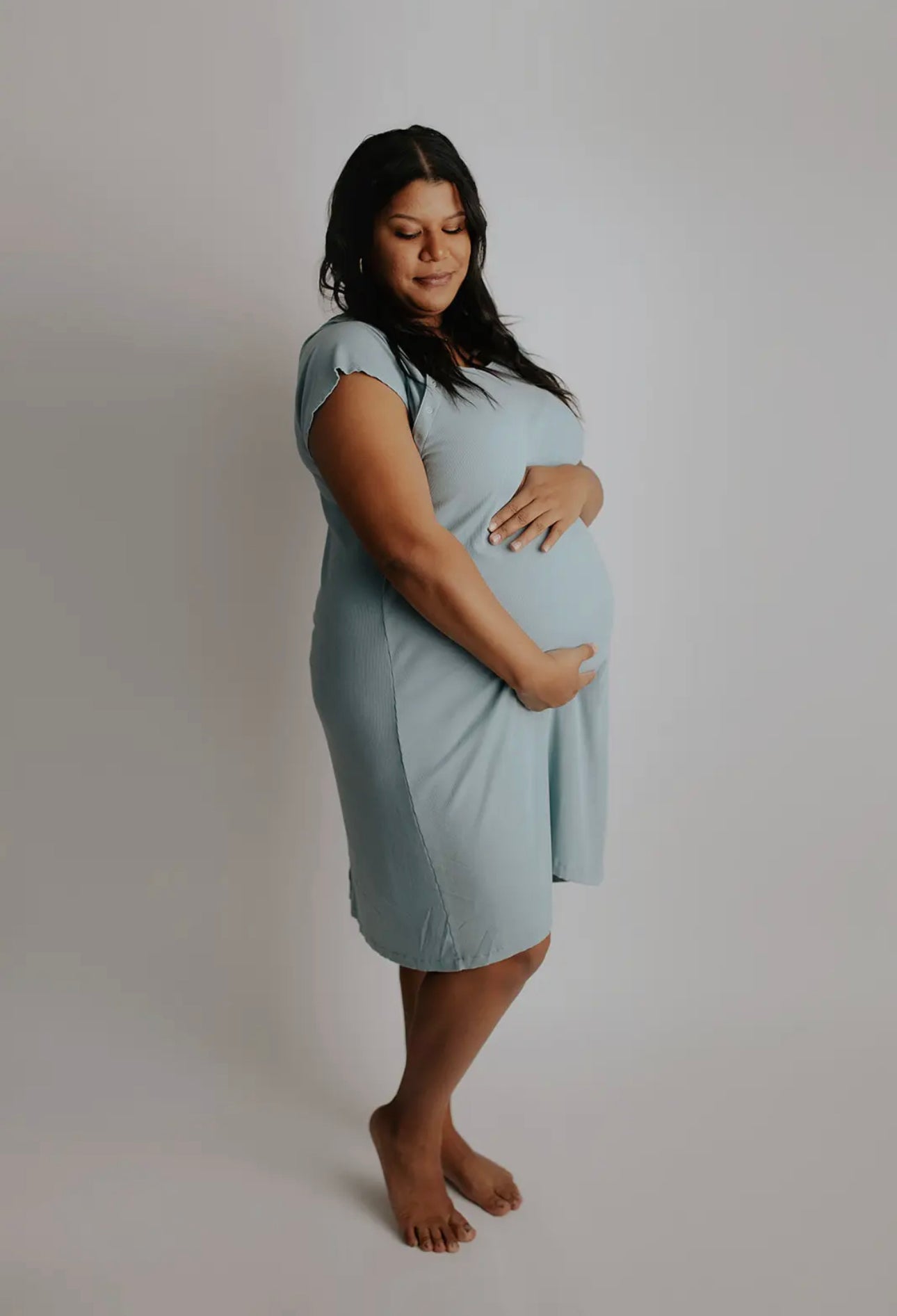 Labor Gown- Blue – Simply Made Designs