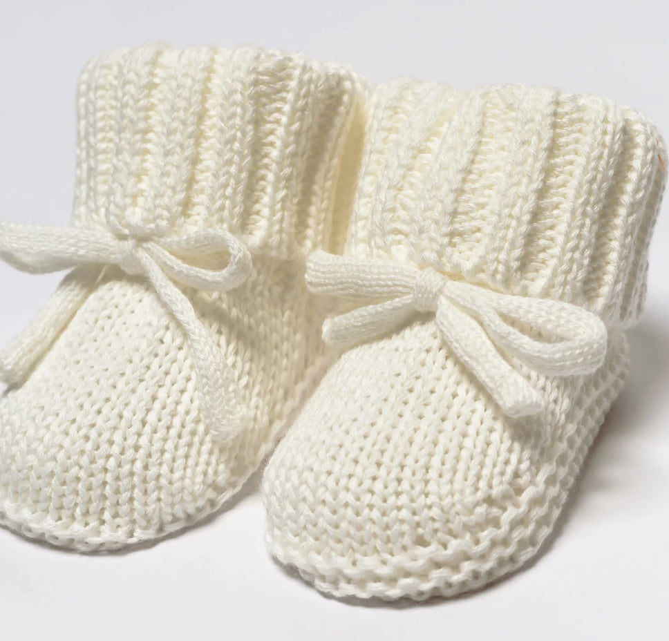 Knit baby booties