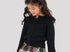 Black ruffle knit sweater