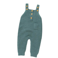 Knit green overalls