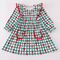 Christmas plaid bow dress