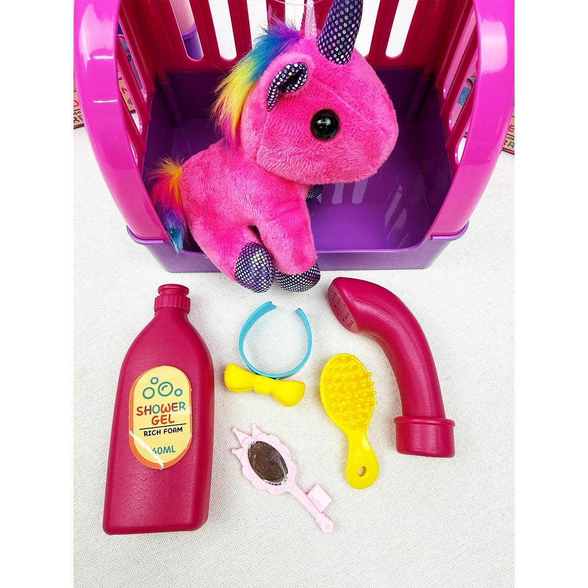 Unicorn Plush Toy With Carrier and Accessories
