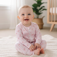 Pink bow bamboo zippy