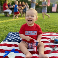 Smocked flag patriotic boys bloomer